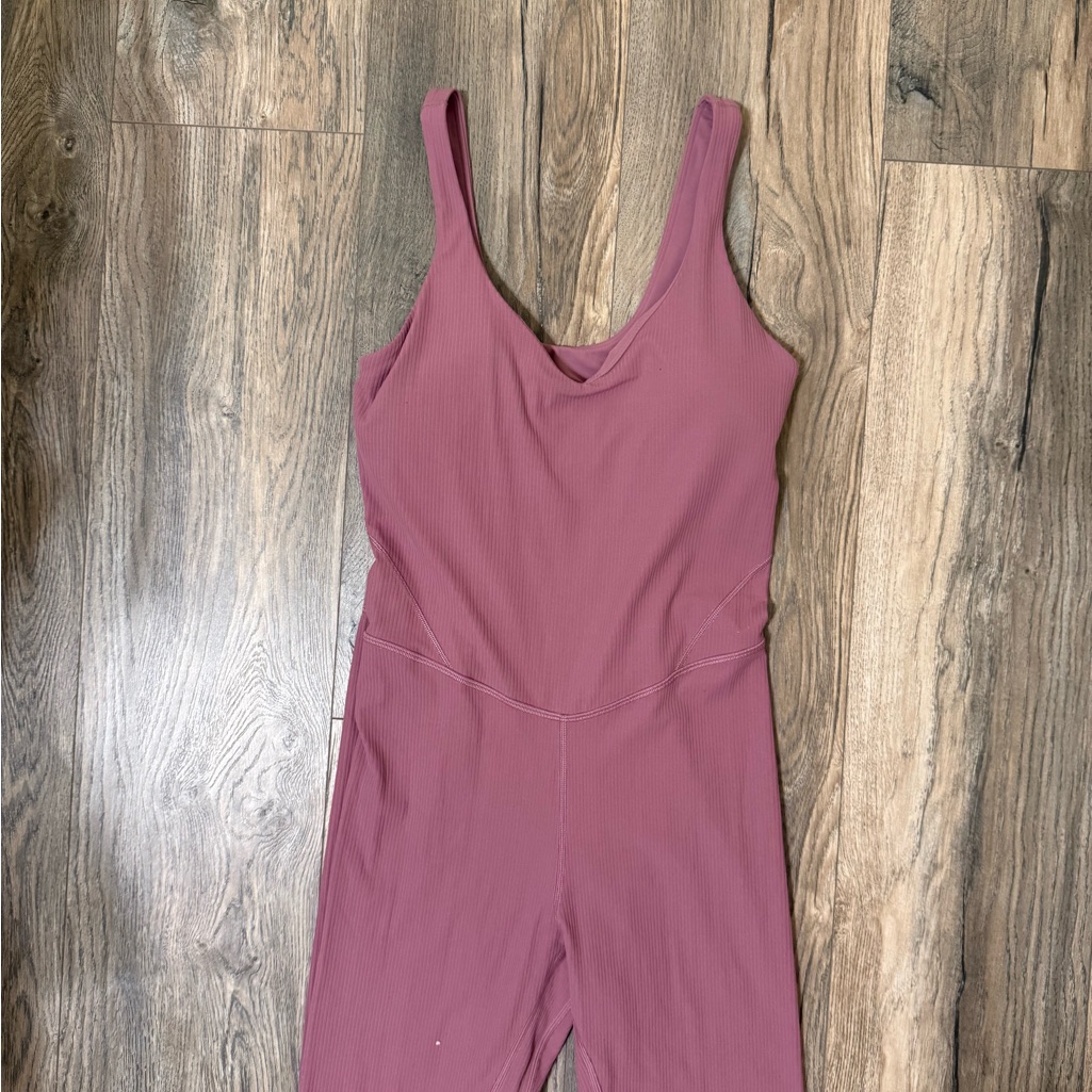 Mauve Ribbed One-Piece Jumpsuit